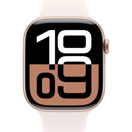 Apple Watch Series 10 GPS, 46mm Rose Gold Aluminum Case with Light Blush Sport Band (S/M)