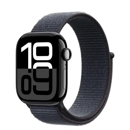 Apple Watch Series 10 GPS 46mm Jet Black Aluminum Case with Ink Sport Loop