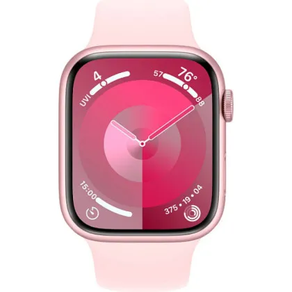 Apple Watch Series 9 41mm Pink Aluminum Case with Light Pink Sport Band S/M (MR933)