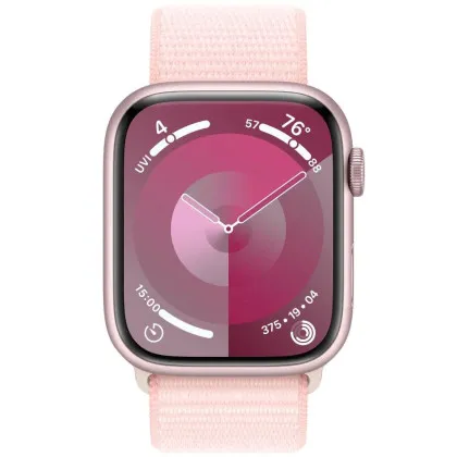 Apple Watch Series 9 GPS 41mm Pink Aluminum Case with Light Pink Sport Loop (MR953)