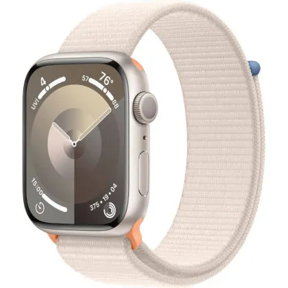 Apple Watch Series 9 GPS 41mm Starlight Aluminum Case with Starlight Sport Loop (MR8V3)