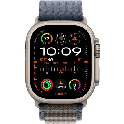 Apple Watch Ultra 2 49mm GPS + LTE Titanium Case with Blue Alpine Loop Small (MREK3)