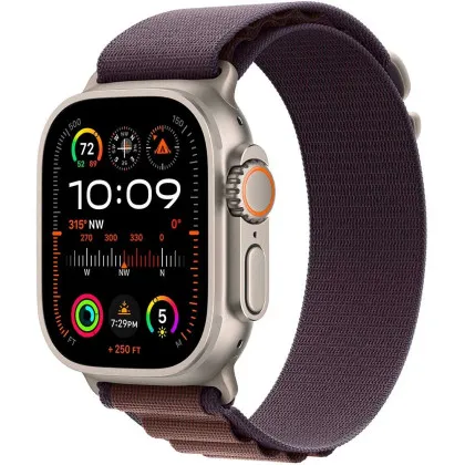 Apple Watch Ultra 2 49mm GPS + LTE Titanium Case with Indigo Alpine Loop Small (MRER3)