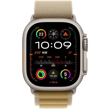 Apple Watch Ultra 2 49mm GPS + LTE Titanium Case with Tan Alpine Loop Medium (MX4F3)