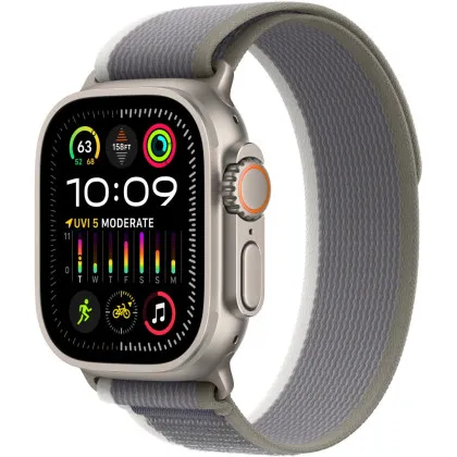 Apple Watch Ultra 2 49mm GPS + LTE Titanium Case with Green/Gray Trail Loop M/L (MRF43)