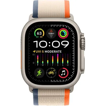 Apple Watch Ultra 2 49mm GPS + LTE Titanium Case with Orange/Beige Trail Loop M/L (MRF23)