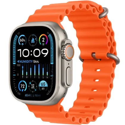 Apple Watch Ultra 2 49mm GPS + LTE Titanium Case with Orange Ocean Band (MREH3)