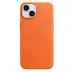 Оригинальный чехол Apple Leather Case with MagSafe для iPhone 14 (Orange) (MPP83)