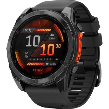 Garmin Fenix 8 51mm AMOLED Slate Gray with Black Silicone Band (010-02905-00)