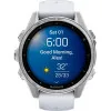 Garmin Fenix 8 43mm AMOLED Silver with Whitestone Silicone Band