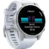 Garmin Fenix 8 43mm AMOLED Silver with Whitestone Silicone Band