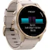 Garmin Fenix 8 43mm AMOLED Sapphire Soft Gold with Limestone Leather Band