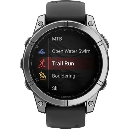 Garmin Fenix E 47mm AMOLED Stainless Steel with Black Silicone Band