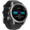 Garmin Fenix E 47mm AMOLED Stainless Steel with Black Silicone Band