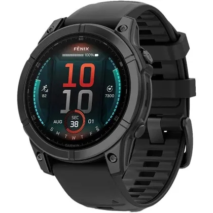 Garmin Fenix E 47mm AMOLED Slate Gray Steel with Black Silicone Band в Камʼянському