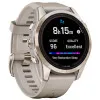 Garmin Fenix 7S Pro Sapphire Solar Soft Gold with Limestone Leather Band