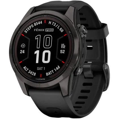 Garmin Fenix 7S Pro Sapphire Solar Carbon Gray DLC Titanium with Black Band