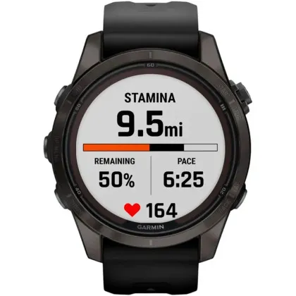 Garmin Fenix 7S Pro Sapphire Solar Carbon Gray DLC Titanium with Black Band