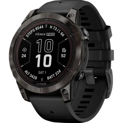 Garmin Fenix 7 Pro Sapphire Solar Carbon Gray DLC Titanium with Black Band