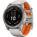 Garmin Fenix 7 Pro Sapphire Solar Titanium with Fog Gray/Ember Orange Band