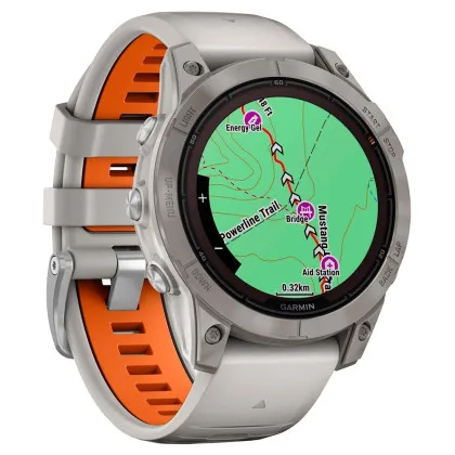 Garmin Fenix 7 Pro Sapphire Solar Titanium with Fog Gray/Ember Orange Band