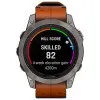 Garmin Fenix 7 Pro Sapphire Solar Titanium with Chestnut Leather Band