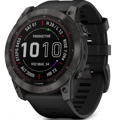 Garmin Fenix 7X Sapphire Solar Black DLC Titanium with Black Band в Житомирі