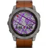 Garmin Fenix 7X Sapphire Solar Titanium with Chestnut Leather Band