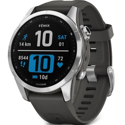 Garmin Fenix 7S Silver with Graphite Band