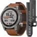 Garmin Fenix 7 Sapphire Solar Titanium with Chestnut Leather Band