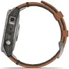 Garmin Fenix 7 Sapphire Solar Titanium with Chestnut Leather Band