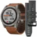 Garmin Fenix 7X Sapphire Solar Titanium with Chestnut Leather Band