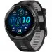 Garmin Forerunner 965 Carbon Gray DLC Titanium Bezel, Black Case, Black/Powder Gray Silicone Band