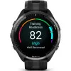 Garmin Forerunner 965 Carbon Gray DLC Titanium Bezel, Black Case, Black/Powder Gray Silicone Band