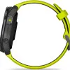 Garmin Forerunner 965 Carbon Gray DLC Titanium Bezel with Black Case and Amp Yellow/Black Silicone Band