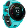 Garmin Forerunner 265 Black Bezel with Aqua Case and Aqua/Black Silicone Band