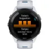 Garmin Forerunner 265 Black Bezel with Whitestone Case and Whitestone/Tidal Blue Silicone Band