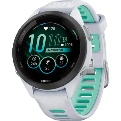 Garmin Forerunner 265S Black Bezel, Whitestone Case, Whitestone/Neo Tropic Silicone Band