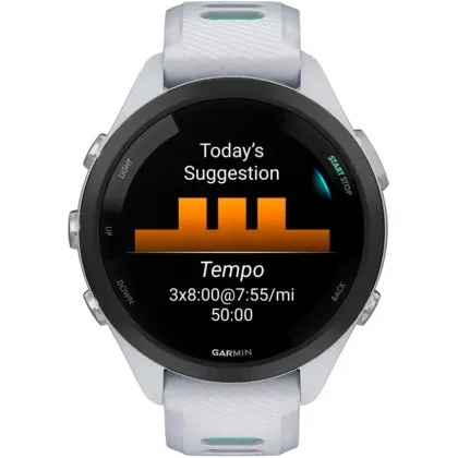 Garmin Forerunner 265S Black Bezel, Whitestone Case, Whitestone/Neo Tropic Silicone Band