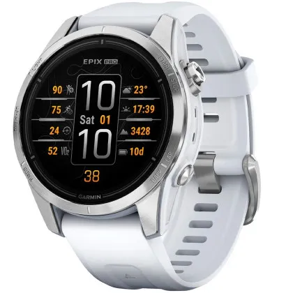 Garmin Epix Pro (Gen 2) Standard 42mm Silver with Whitestone Band