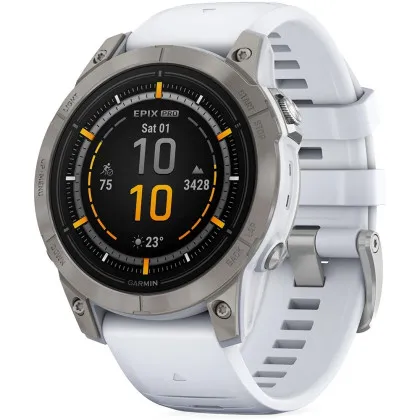 Garmin Epix Pro (Gen 2) Sapphire 47mm Titanium with Whitestone Band