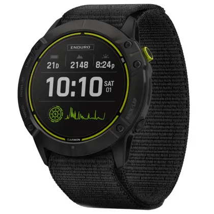 Garmin Enduro Carbon Gray DLC Titanium with Black UltraFit Nylon Strap