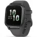 Garmin Venu Sq 2 Slate Aluminum Bezel with Shadow Gray Case and Silicone Band