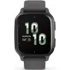 Garmin Venu Sq 2 Slate Aluminum Bezel with Shadow Gray Case and Silicone Band