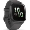 Garmin Venu Sq 2 Slate Aluminum Bezel with Shadow Gray Case and Silicone Band