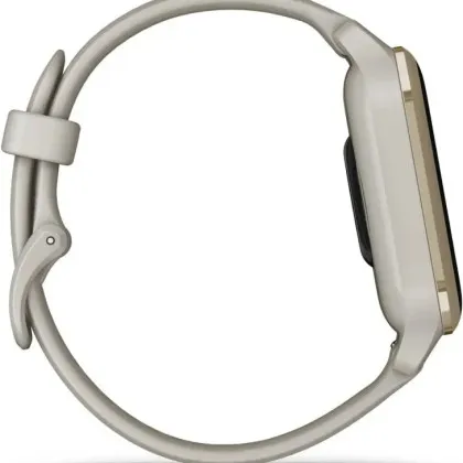 Garmin Venu Sq 2 Music Edition Cream Gold Aluminum Bezel with French Gray Case and Silicone Band