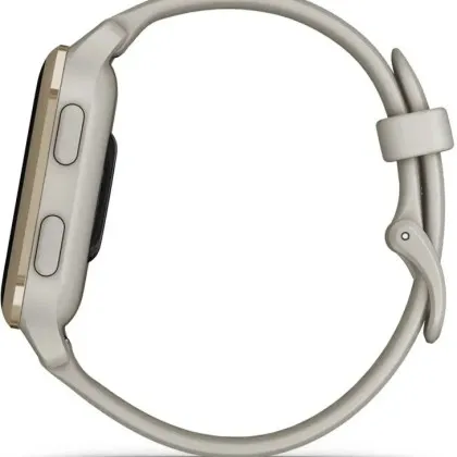 Garmin Venu Sq 2 Music Edition Cream Gold Aluminum Bezel with French Gray Case and Silicone Band