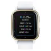 Garmin Venu Sq 2 Cream Gold Aluminum Bezel with White Case and Silicone Band