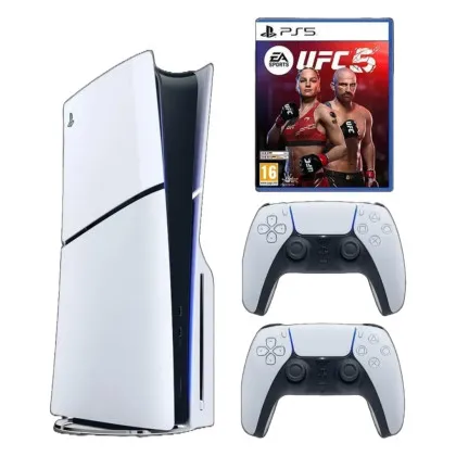 Ігрова приставка Sony PlayStation 5 Slim (BluRay) + UFC 5 + Dualsense White