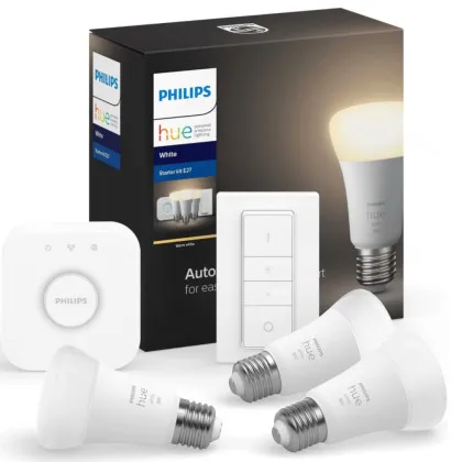 Стартовий комплект Philips Hue White (Bridge, Dimmer, лампа E27, 3шт)